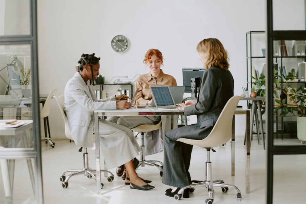 Professional workers collaborating