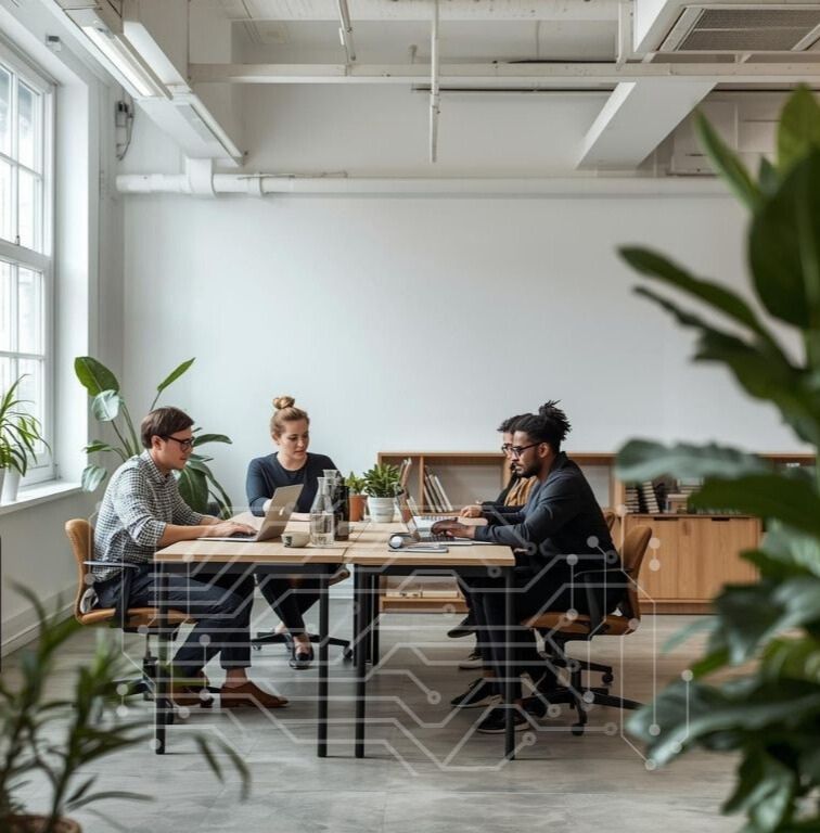 collaborating at a table